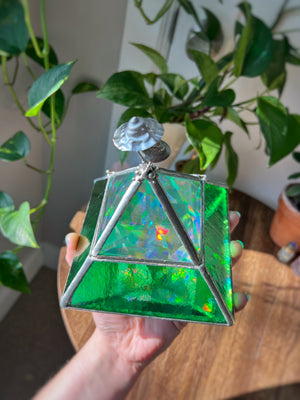 Green mushroom pyramid box