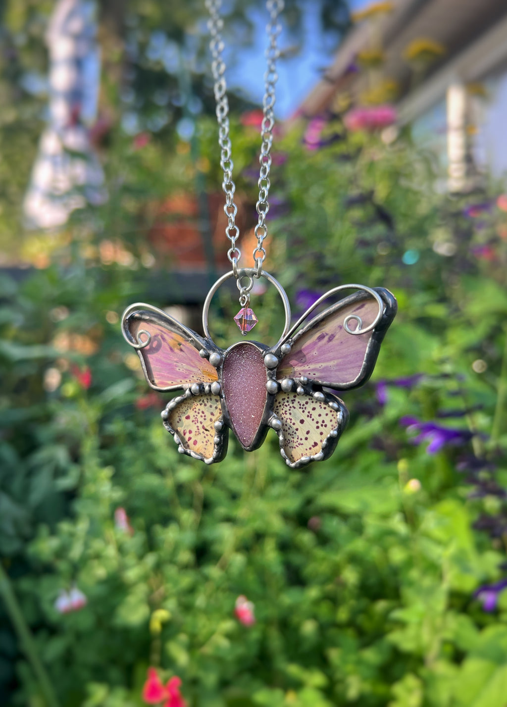 Foxglove flower fairy necklace