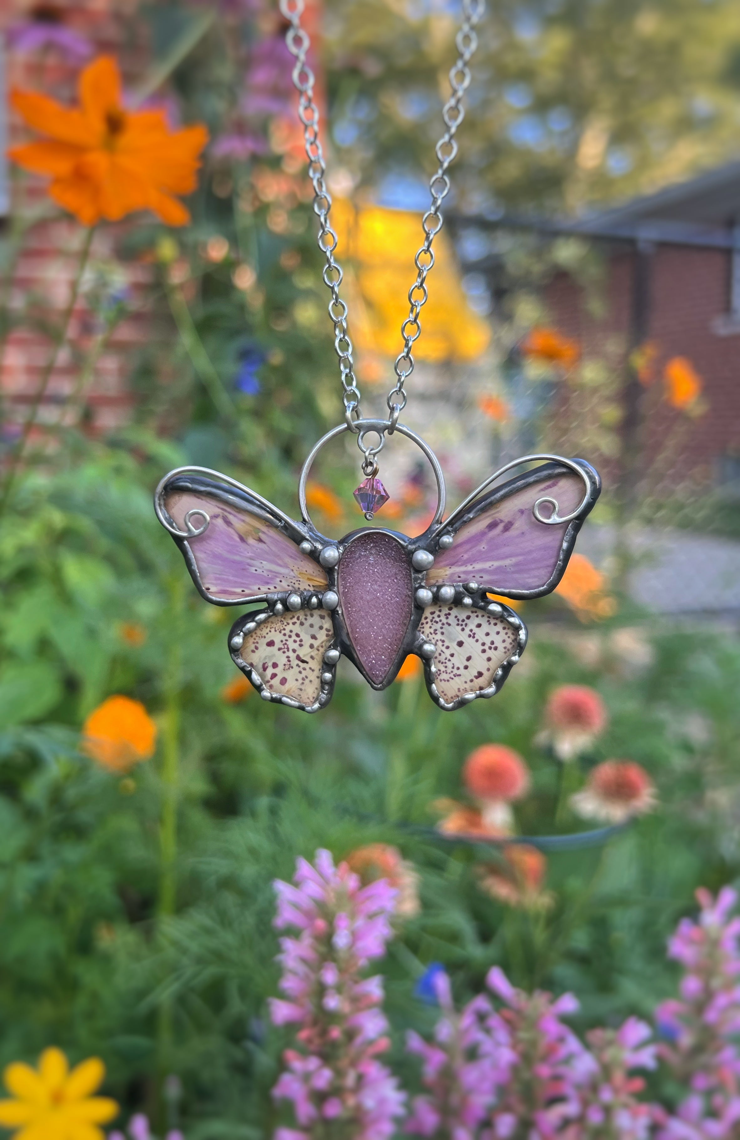 Foxglove flower fairy necklace