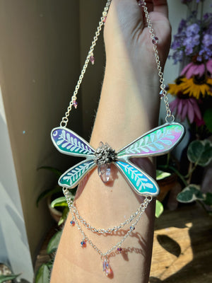 Iridescent purple fairy necklace