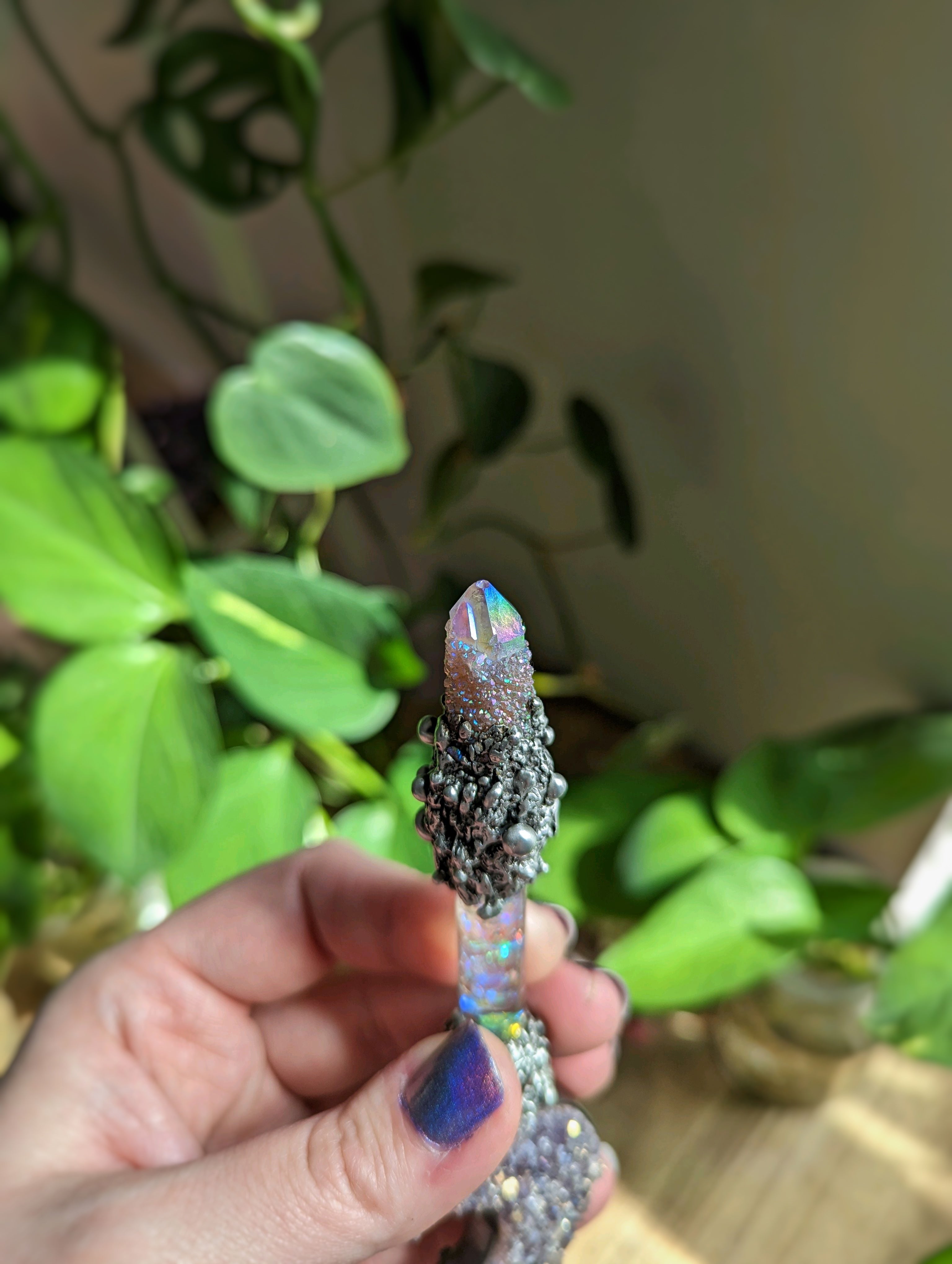 Moon child Fairy vial wand necklace