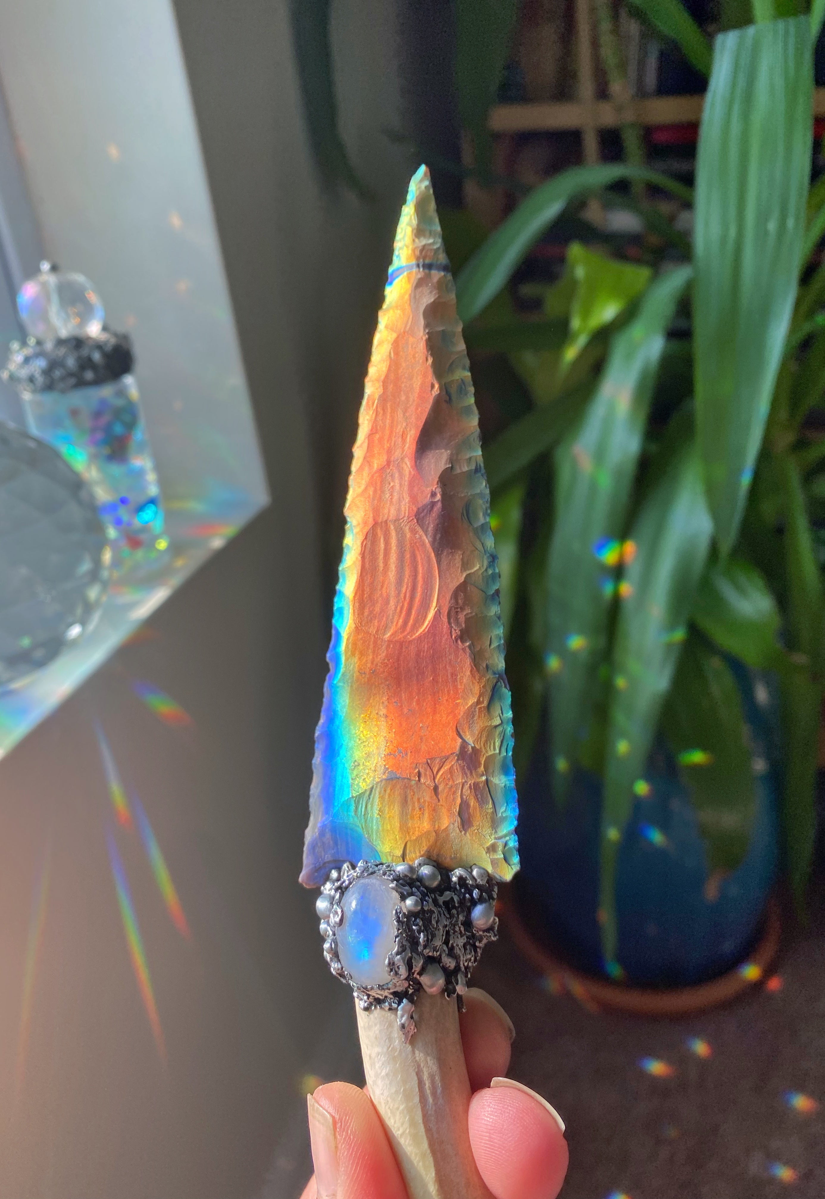 Rainbow antler dagger
