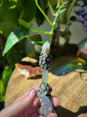 Moon child Fairy vial wand necklace