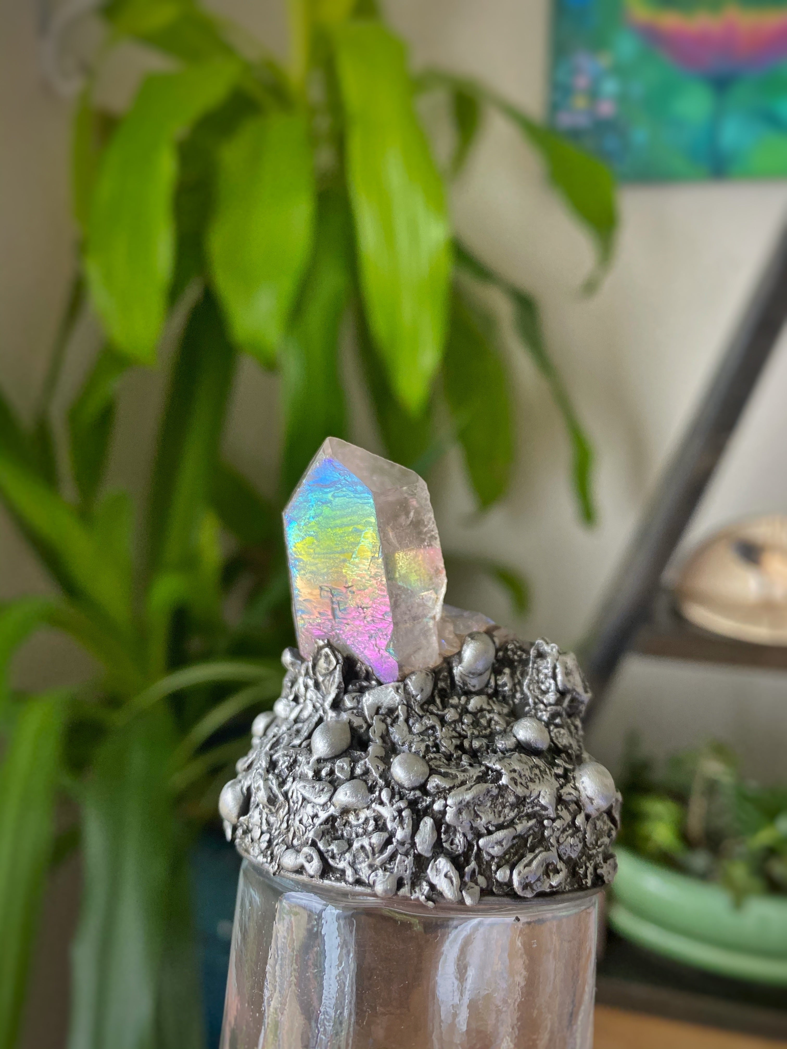 Angel aura Quartz stash jar