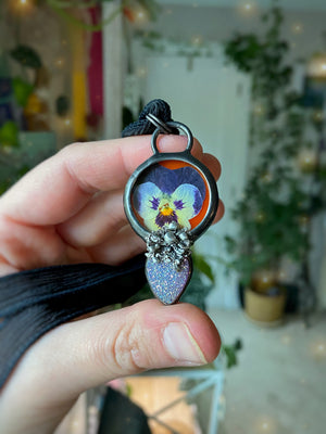 Fairy pansy necklace