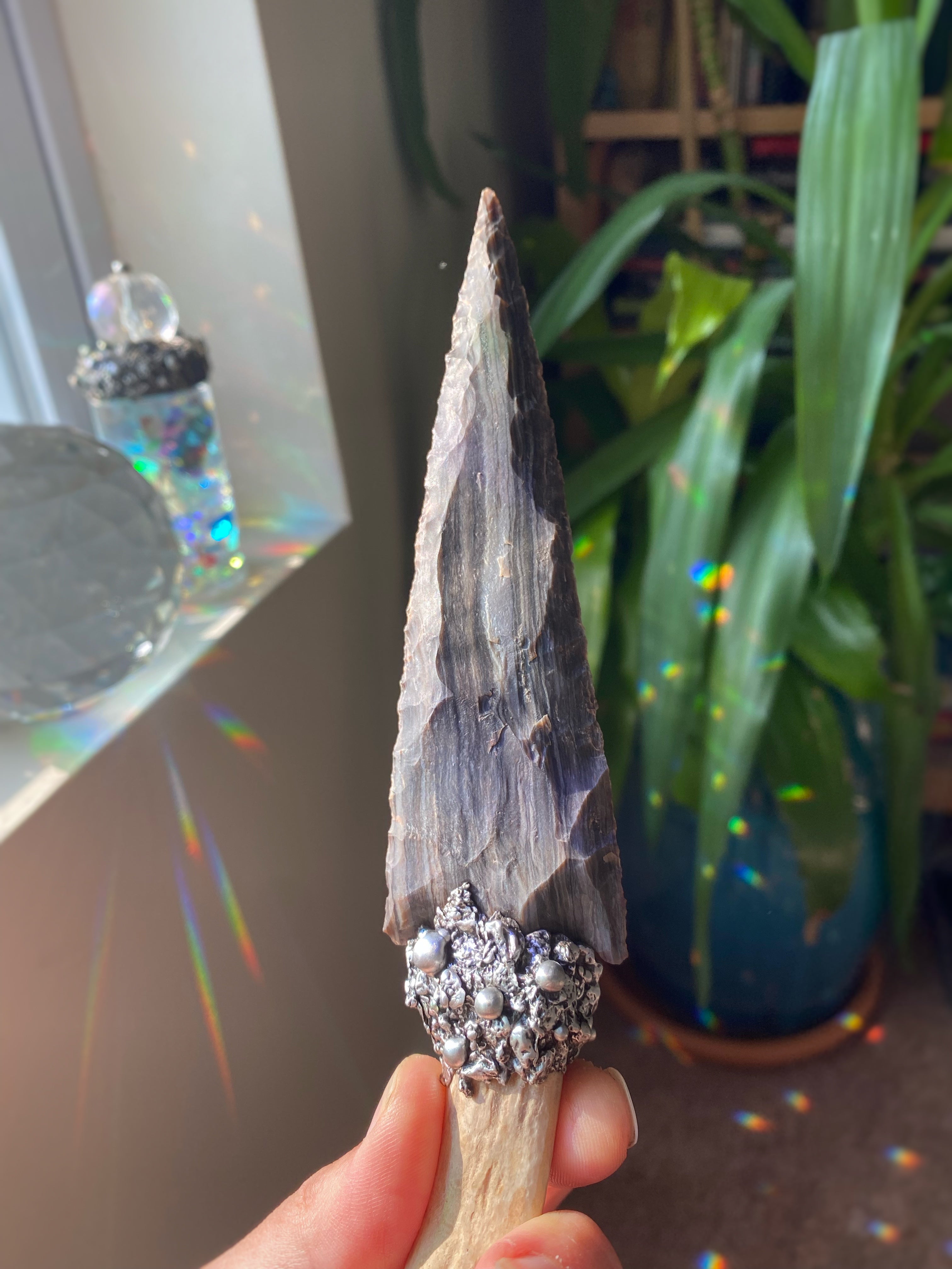 Rainbow antler dagger