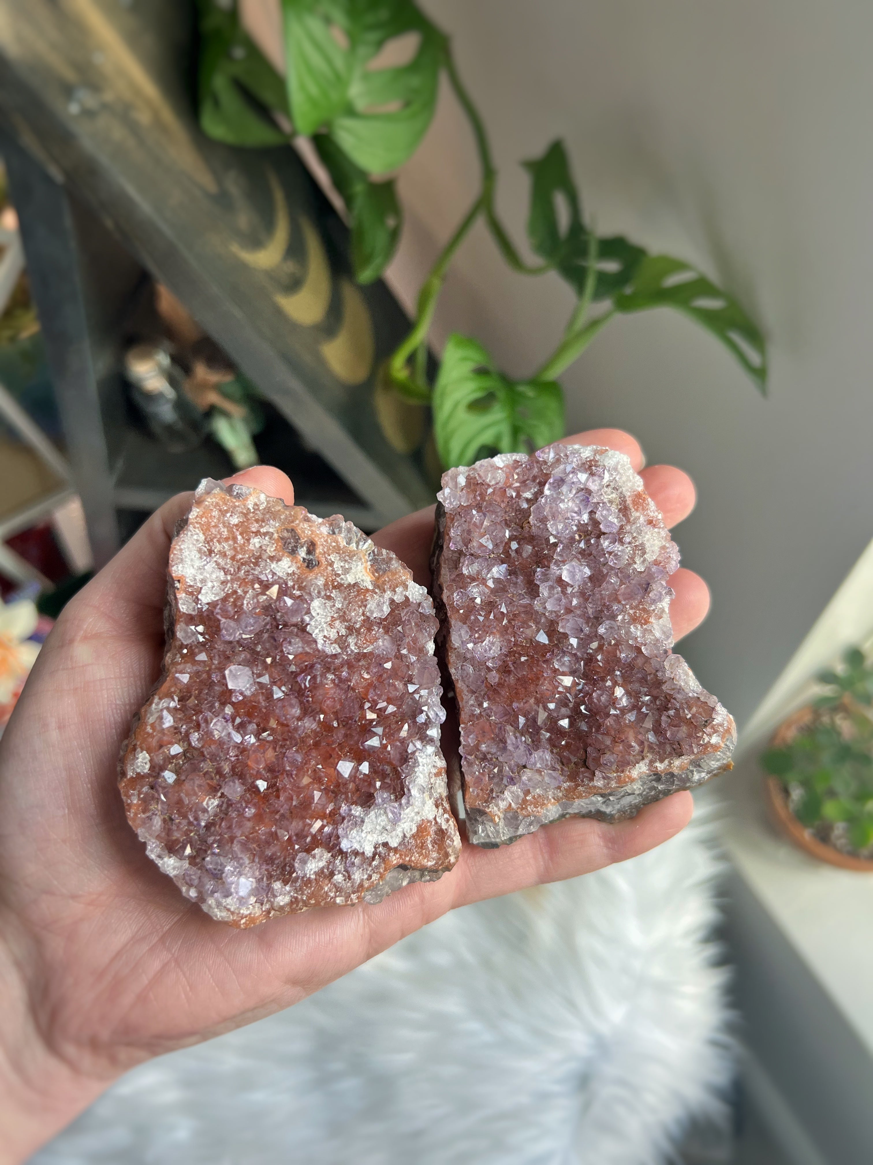 Pink amethyst ideal for sitting fairy