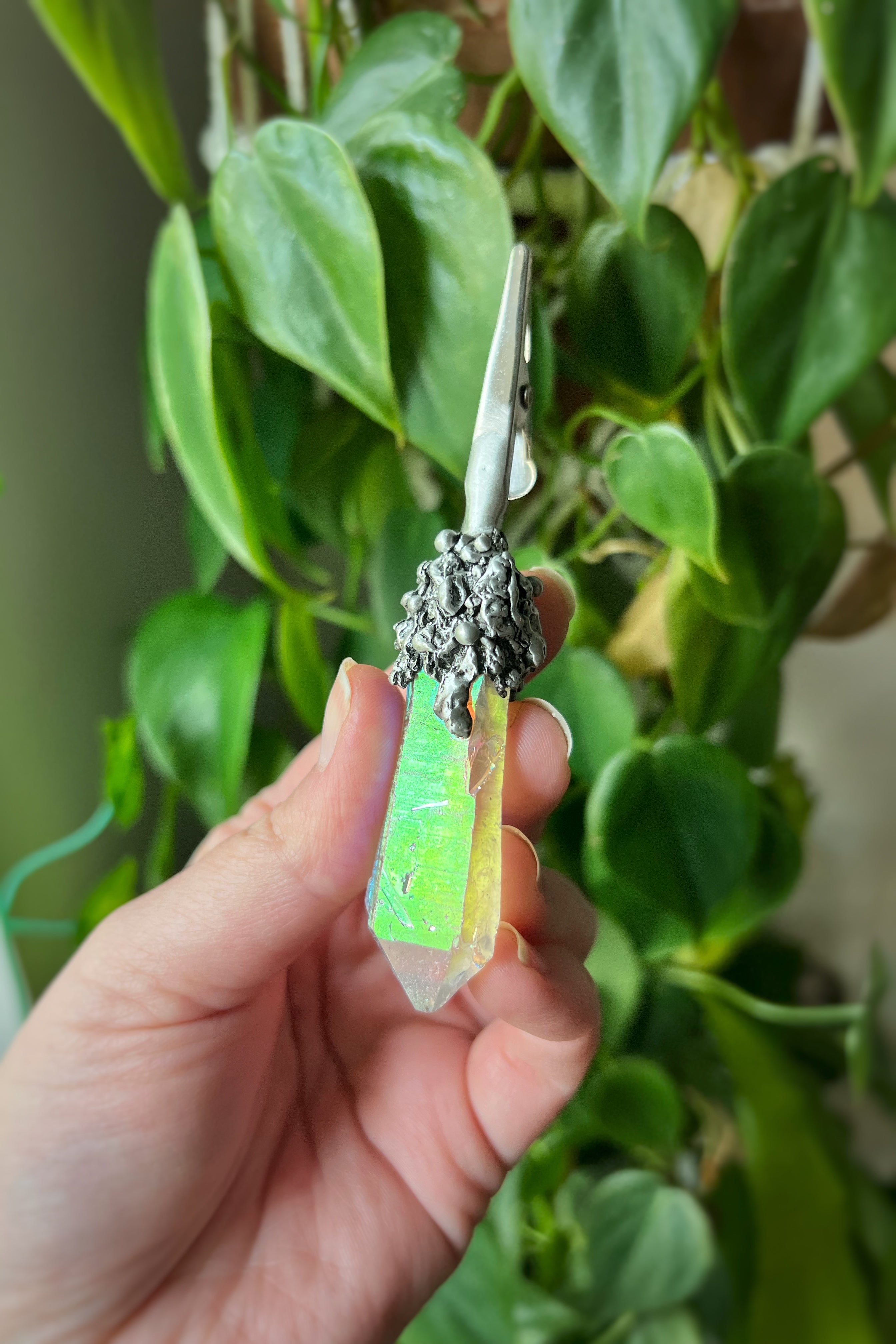 Angel aura quartz clip wand