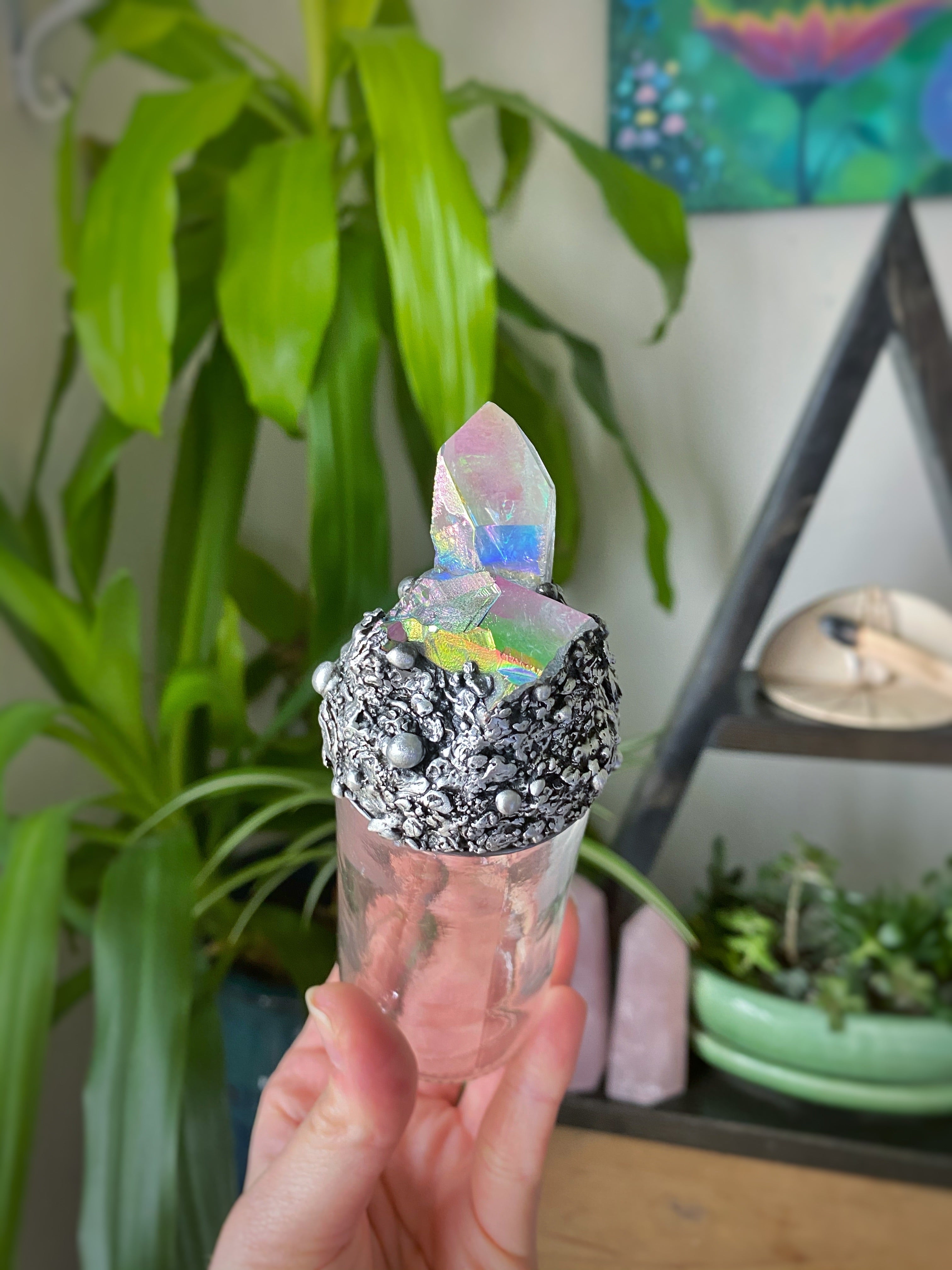Angel aura Quartz stash jar