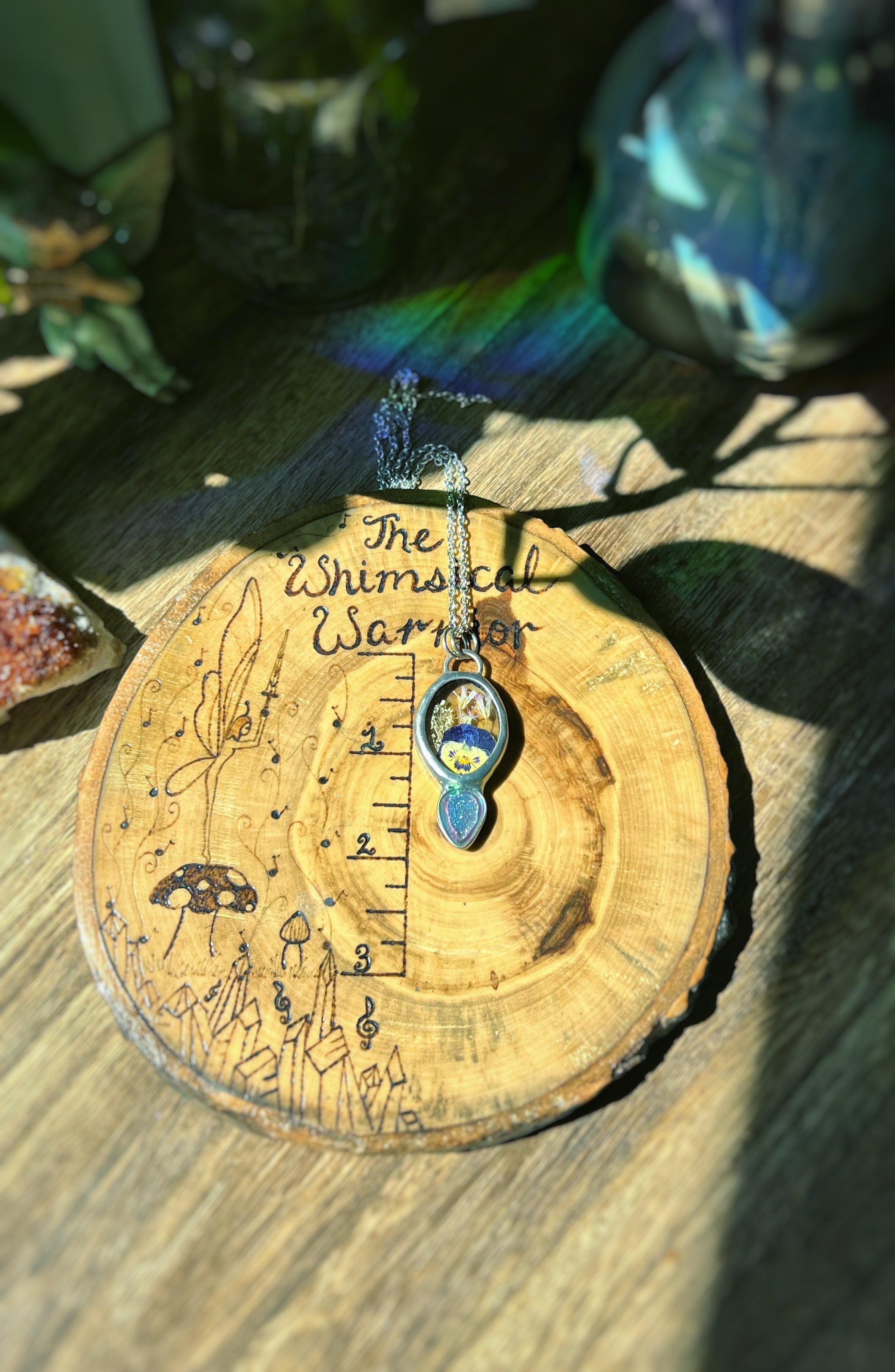 Fairy garden Angel aura druzy necklace