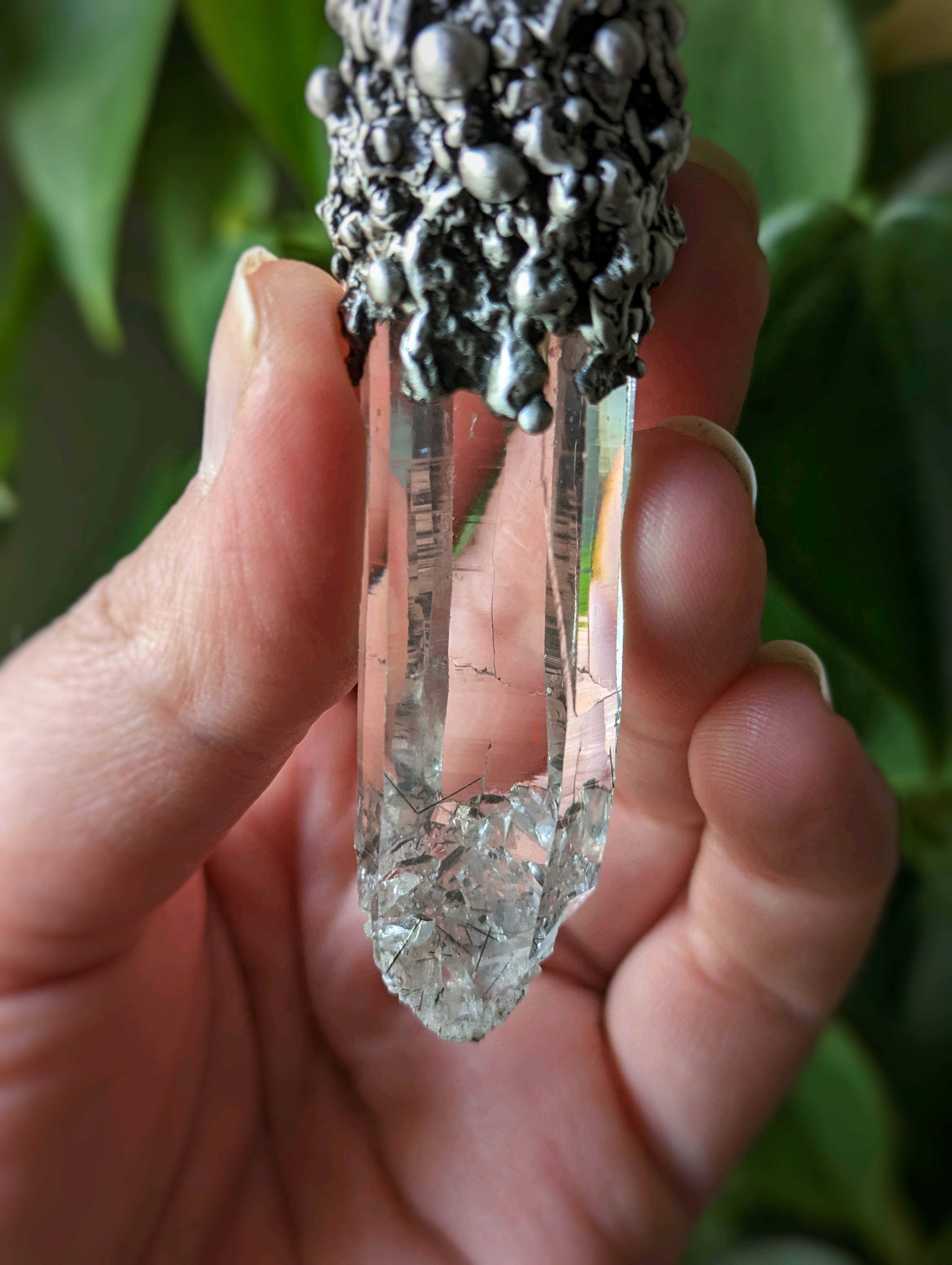 Rutilated quartz clip wand