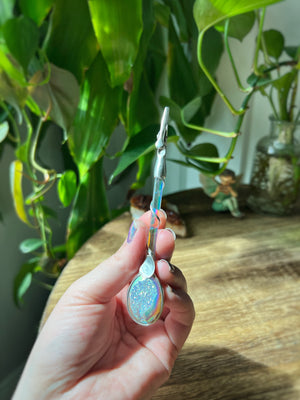 Angel aura druzy clip wand