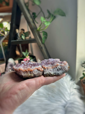 Pink amethyst ideal for sitting fairy