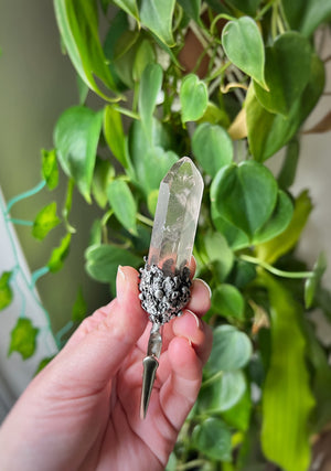 Light smokey quartz clip wand
