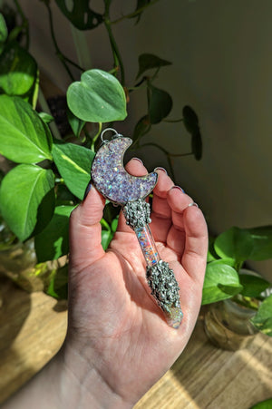 Moon child Fairy vial wand necklace