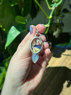 Fairy garden Angel aura druzy necklace